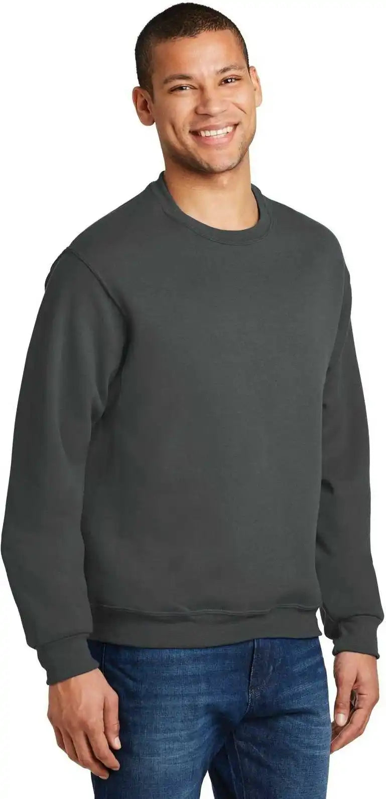Jerzees 562mr Nublend Crewneck Sweatshirt Charcoal Gray
