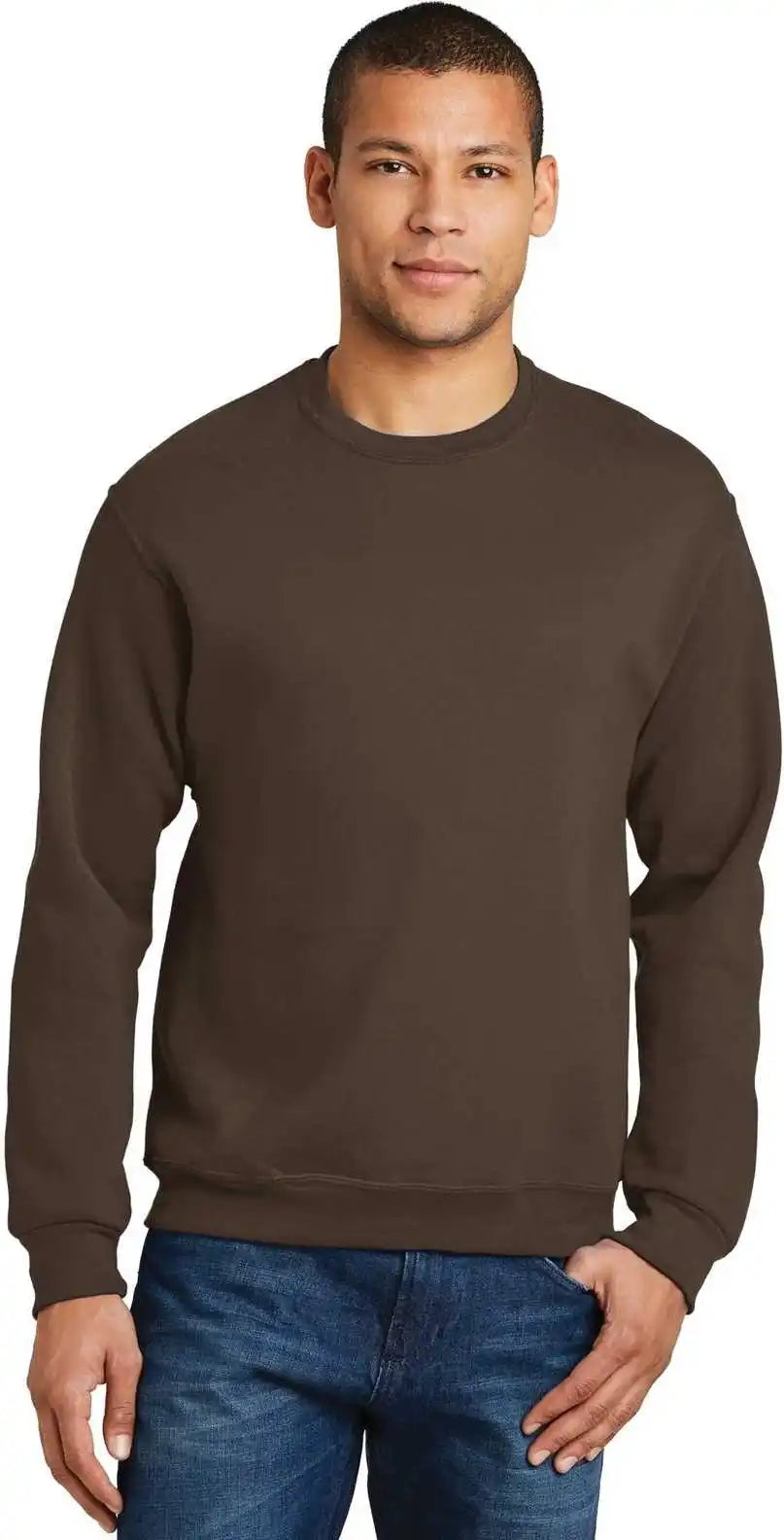 Jerzees 562mr Nublend Crewneck Sweatshirt - Chocolate