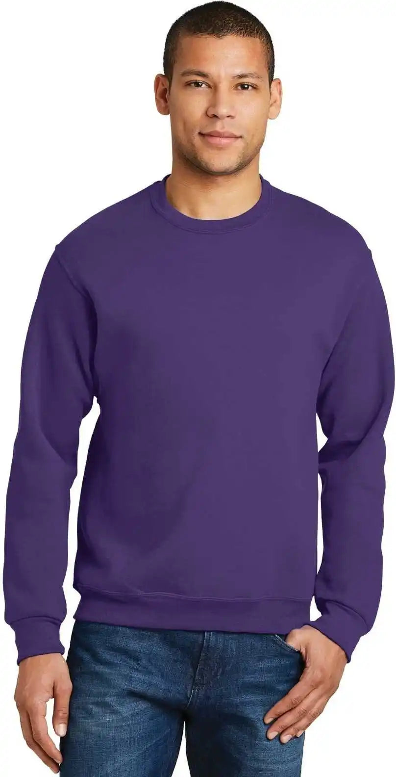 Jerzees 562mr Nublend Crewneck Sweatshirt - Deep Purple