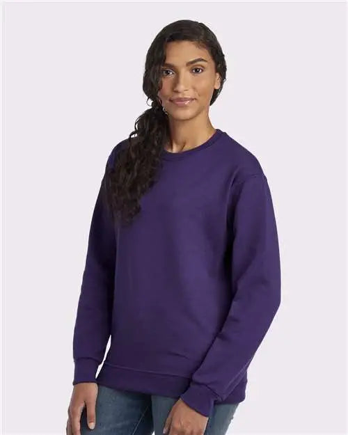 Jerzees 562mr Nublend Crewneck Sweatshirt - Deep Purple