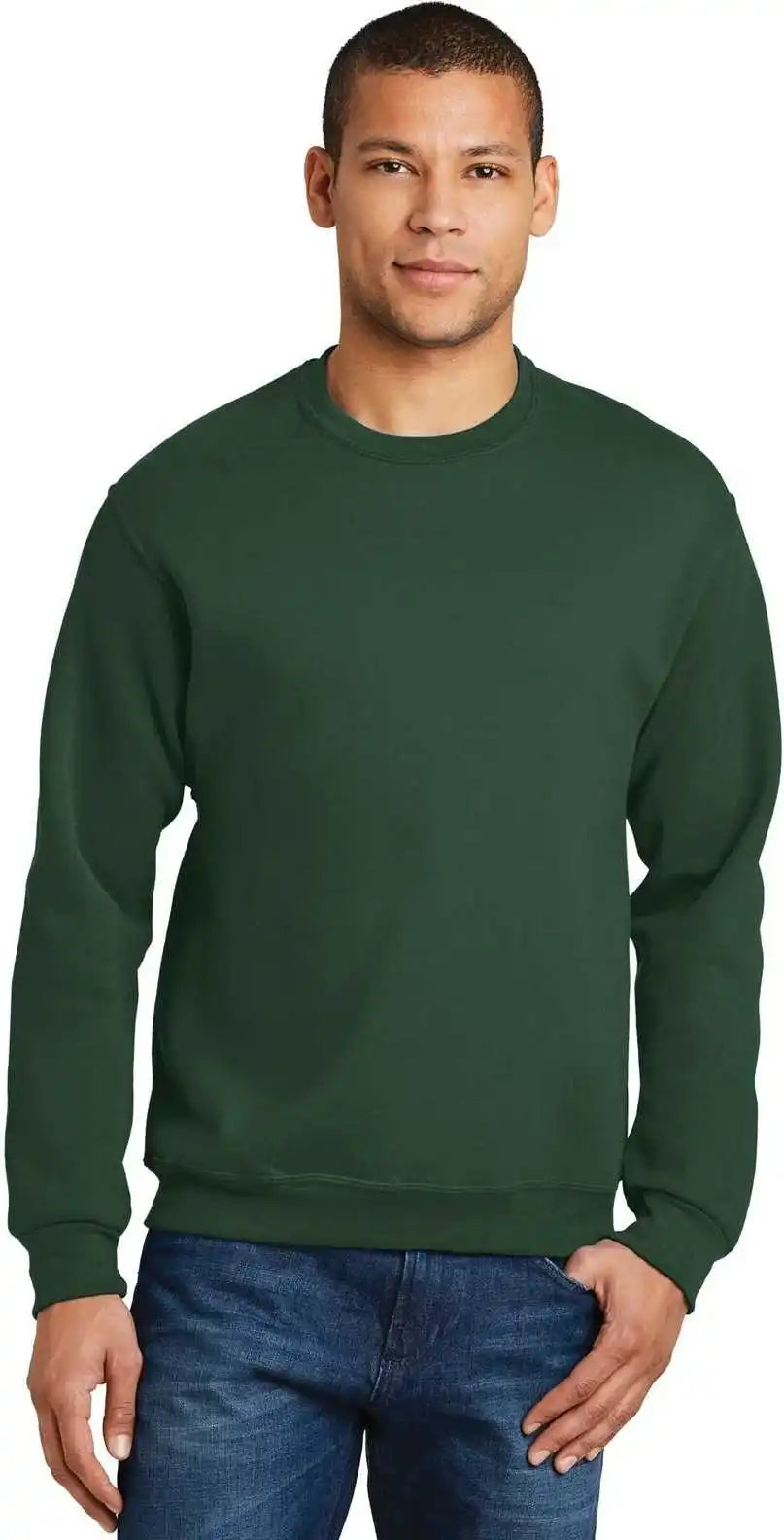 Jerzees 562mr Nublend Crewneck Sweatshirt Forest Green