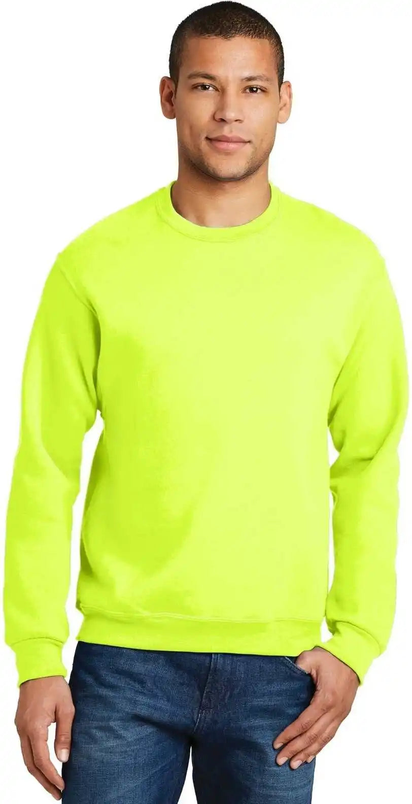 Jerzees 562mr Nublend Crewneck Sweatshirt - Safety Green