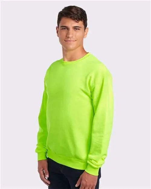 Jerzees 562mr Nublend Crewneck Sweatshirt - Safety Green