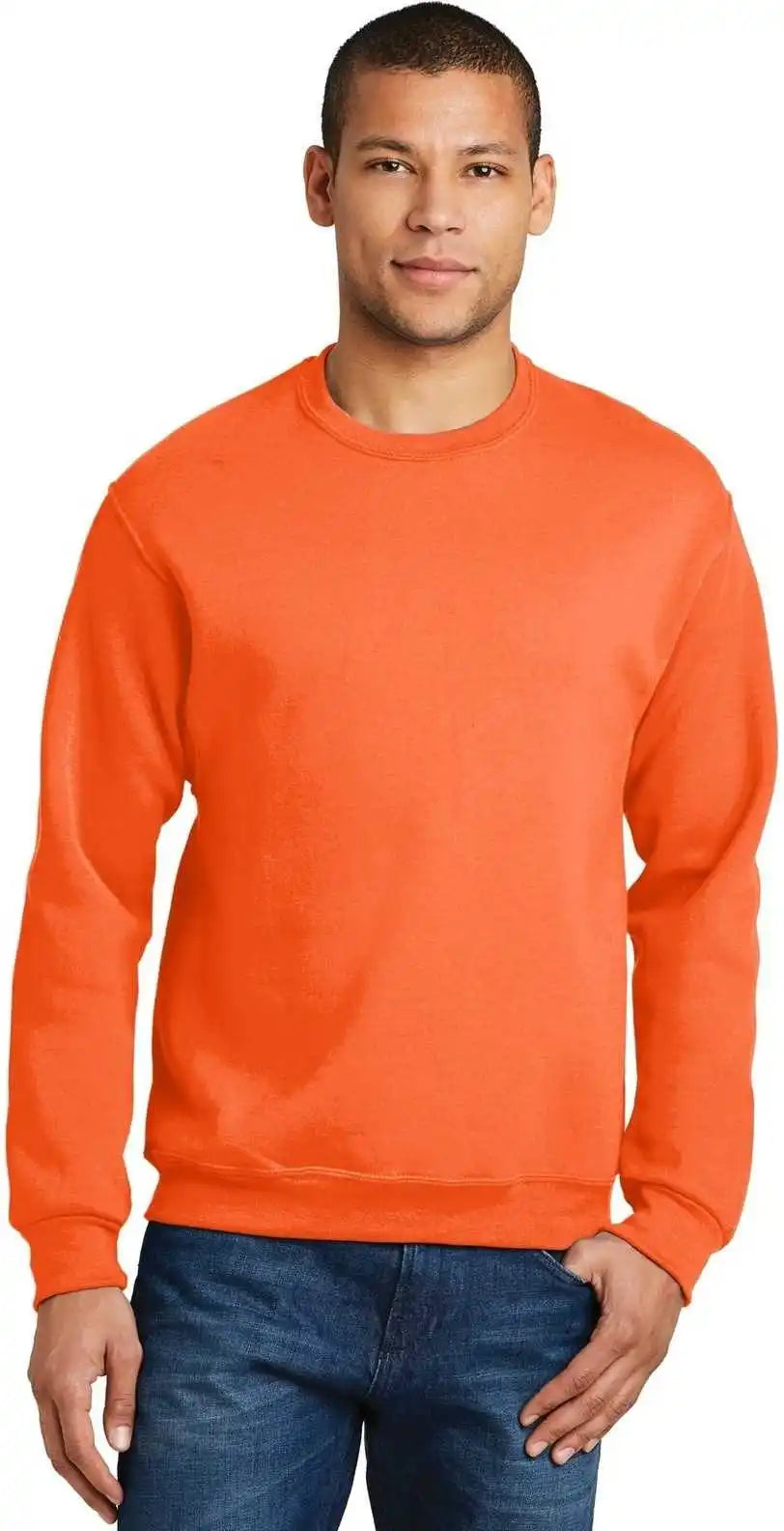 Jerzees 562mr Nublend Crewneck Sweatshirt - Safety Orange