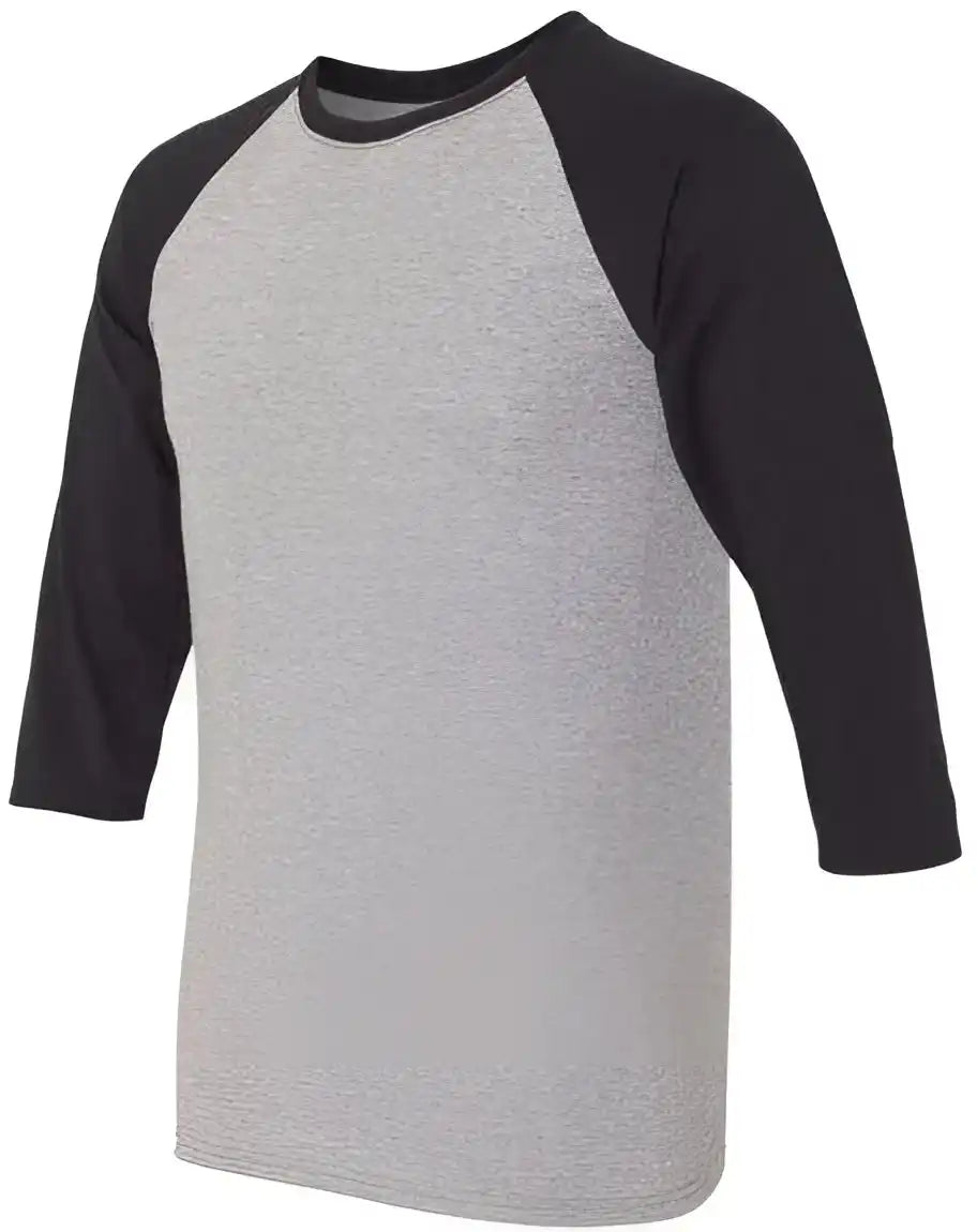 Jerzees 601rr Triblend Three-quarter Raglan Baseball T-shirt - Oxford Black