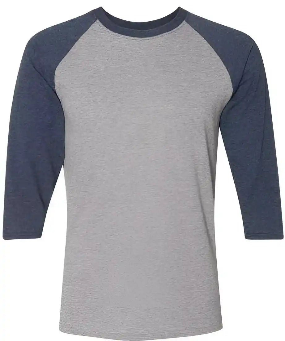 Jerzees 601rr Triblend Three-quarter Raglan Baseball T-shirt - Oxford Indigo Heather