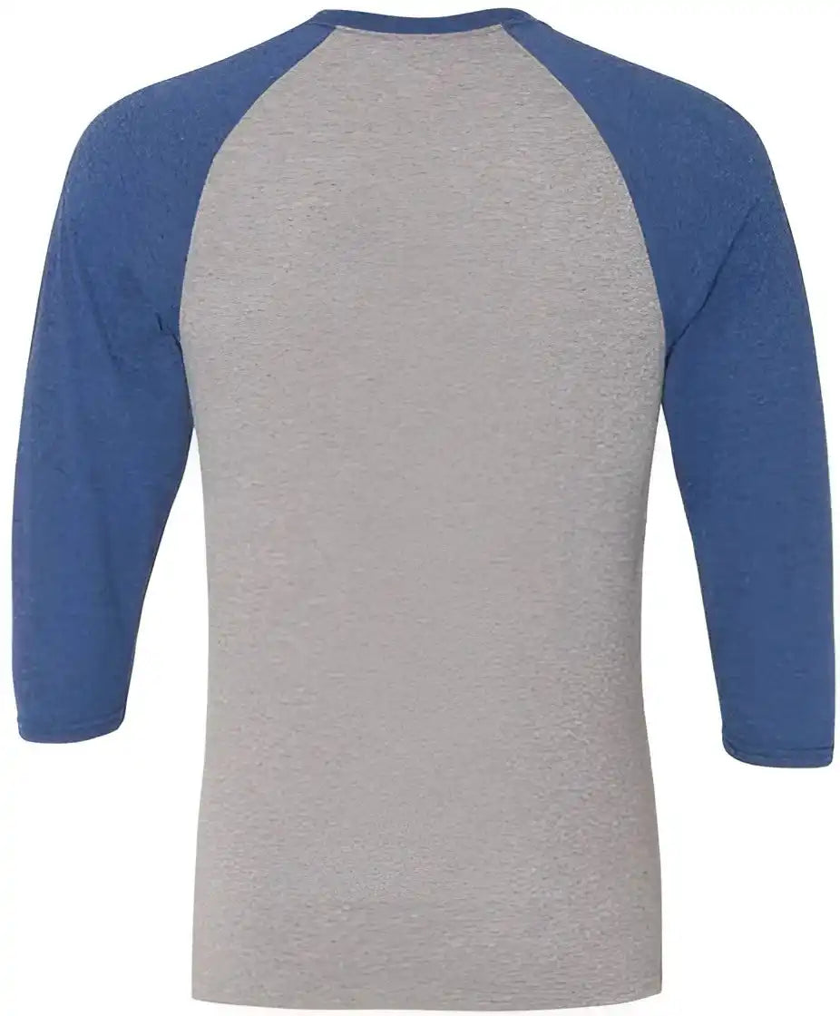 Jerzees 601rr Triblend Three-quarter Raglan Baseball T-shirt - Oxford True Blue Heather