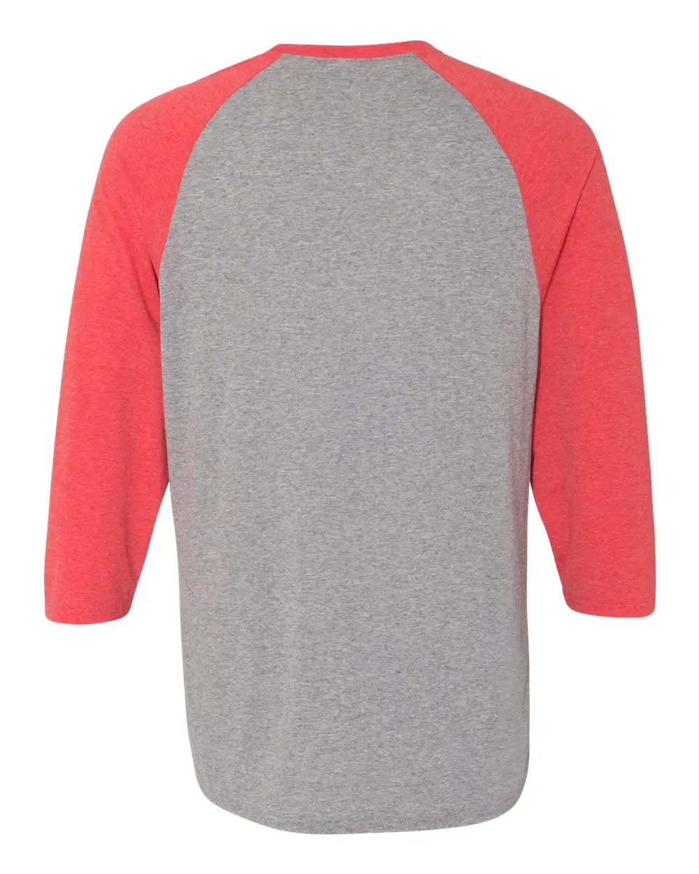Jerzees 601rr Triblend Three-quarter Raglan Baseball T-shirt - Oxford Fiery Red Heather