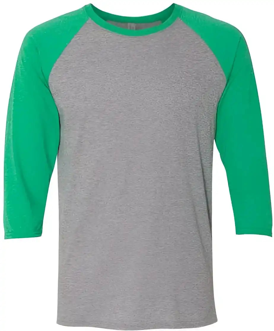 Jerzees 601rr Triblend Three-quarter Raglan Baseball T-shirt - Oxford Irish Green Heather