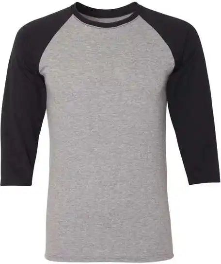 Jerzees 601rr Triblend Three-quarter Raglan Baseball T-shirt - Oxford Black