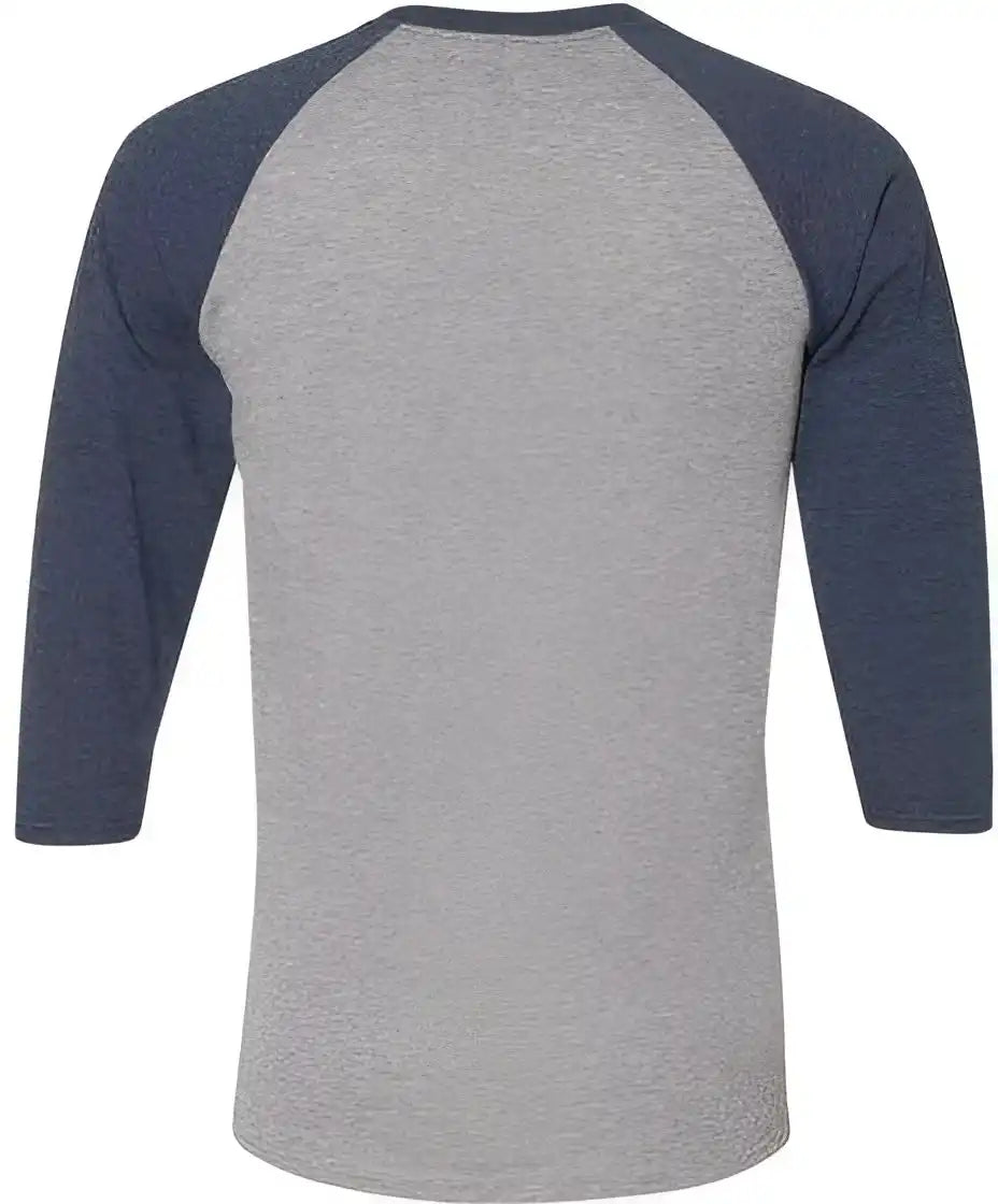 Jerzees 601rr Triblend Three-quarter Raglan Baseball T-shirt - Oxford Indigo Heather