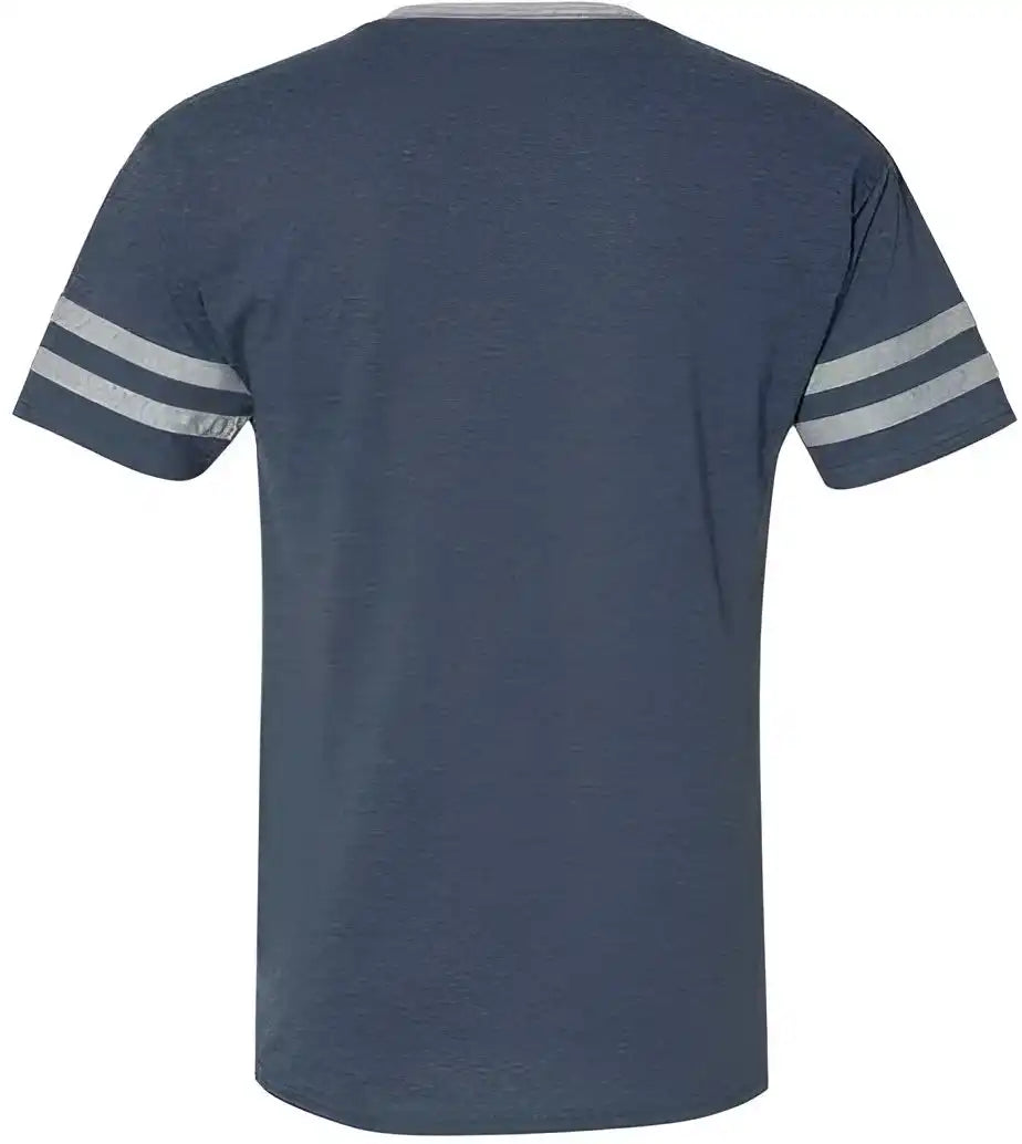 Jerzees 602mr Triblend Varsity Ringer t Shirt Indigo Heather Oxford
