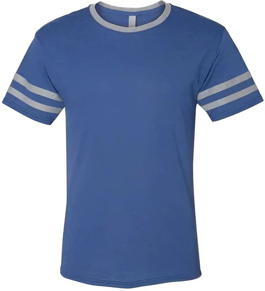 Jerzees 602mr Triblend Varsity Ringer t Shirt True Blue Heather Oxford