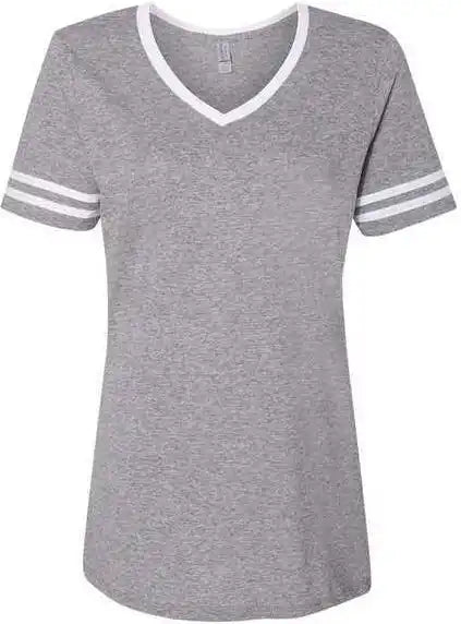 Jerzees 602wvr Women’s Varsity Triblend V-neck T-shirt - Oxford White