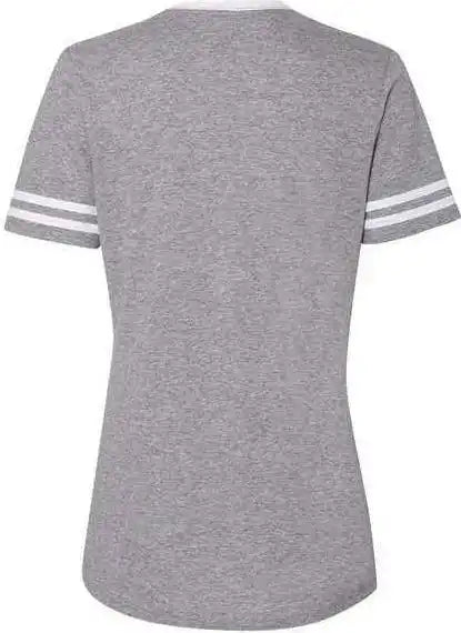 Jerzees 602wvr Women’s Varsity Triblend V-neck T-shirt - Oxford White