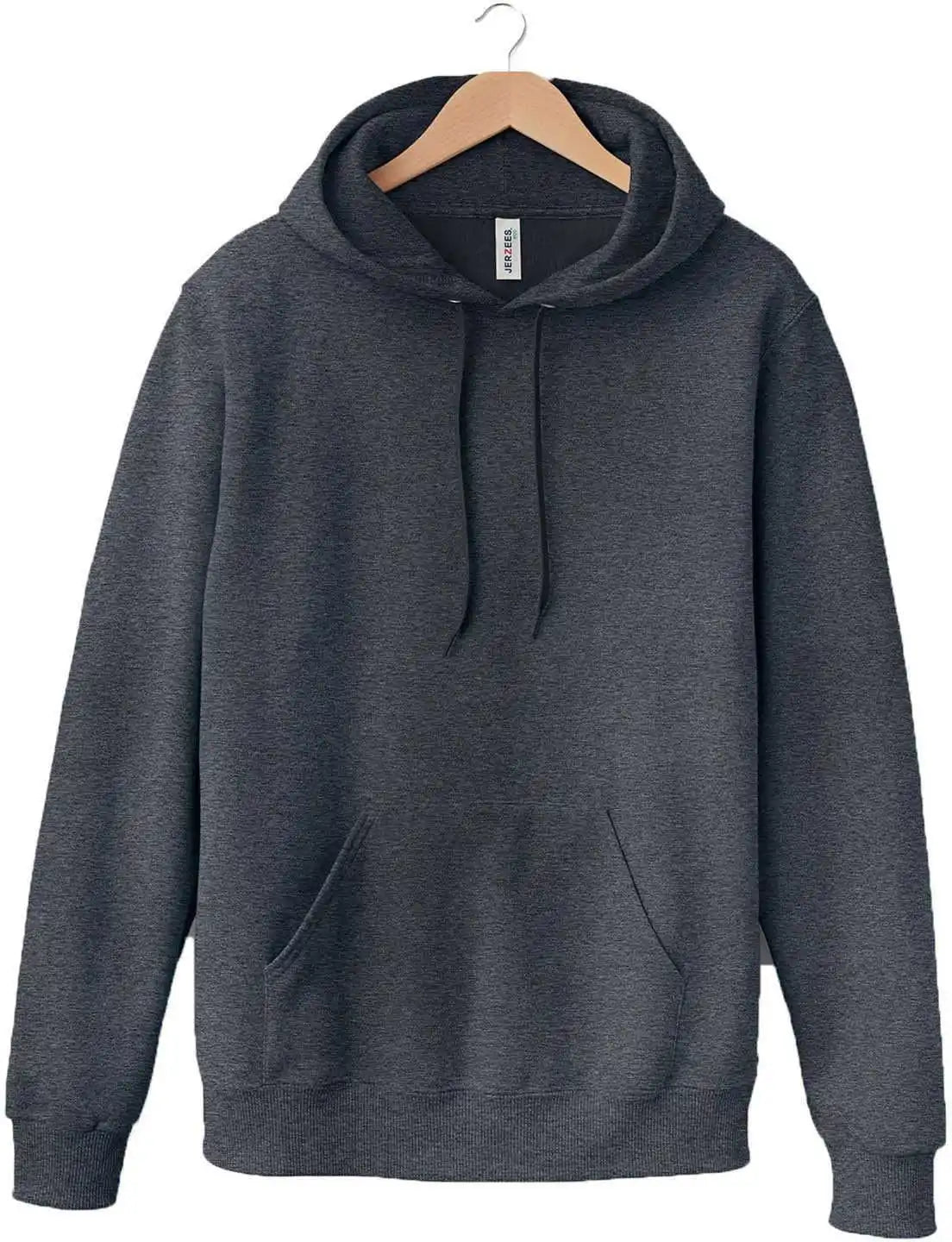 Jerzees 700mr Eco Premium Blend Ringspun Hooded Sweatshirt - Black Ink Heather