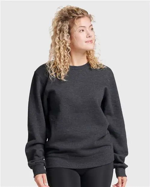 Jerzees 701mr Eco™ Premium Blend Ring-spun Crewneck Sweatshirt - Black Ink Heather