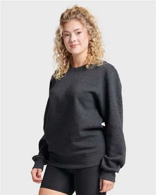 Jerzees 701mr Eco™ Premium Blend Ring-spun Crewneck Sweatshirt - Black Ink Heather