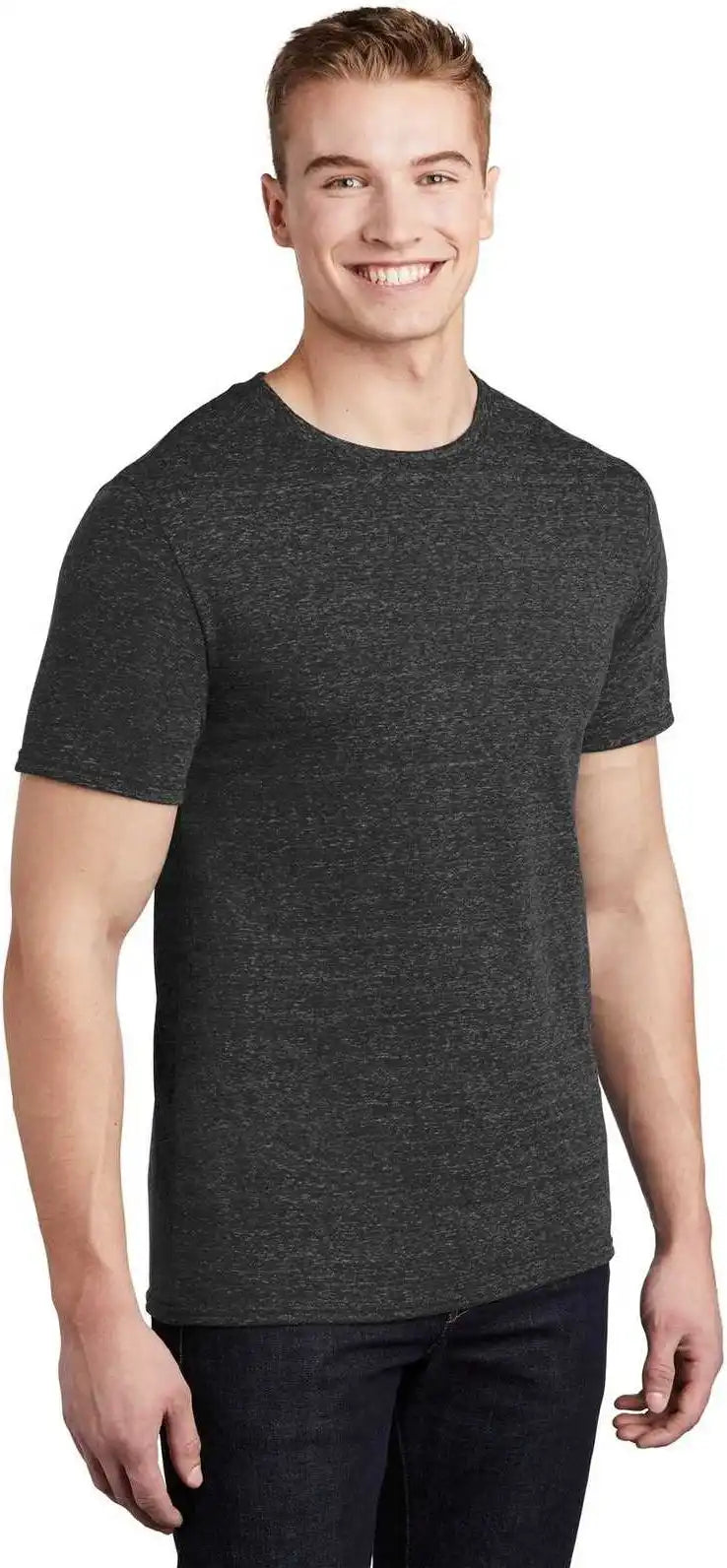 Jerzees 88m Snow Heather Jersey t Shirt Black Ink