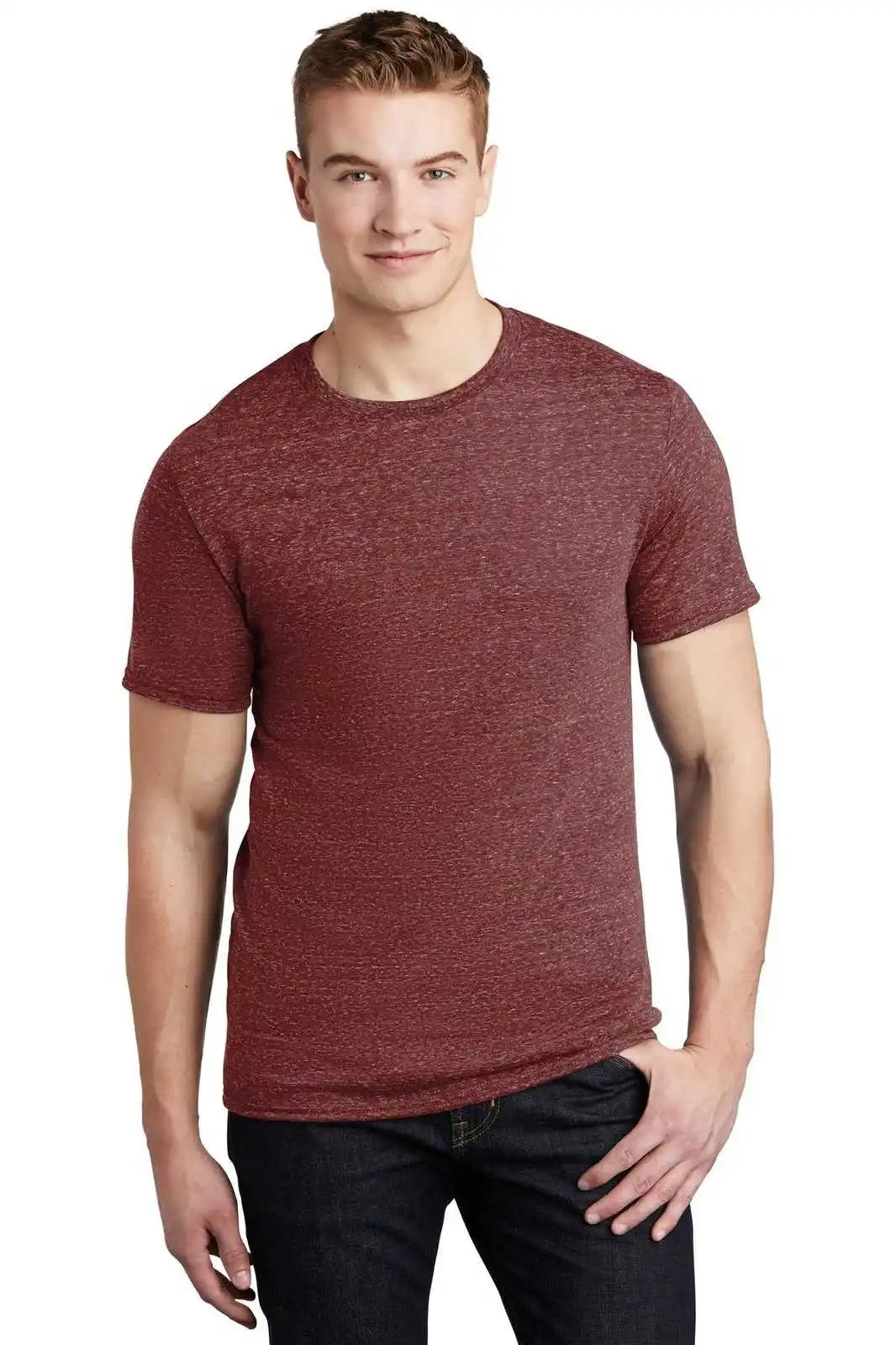 Jerzees 88m Snow Heather Jersey T-shirt - Maroon