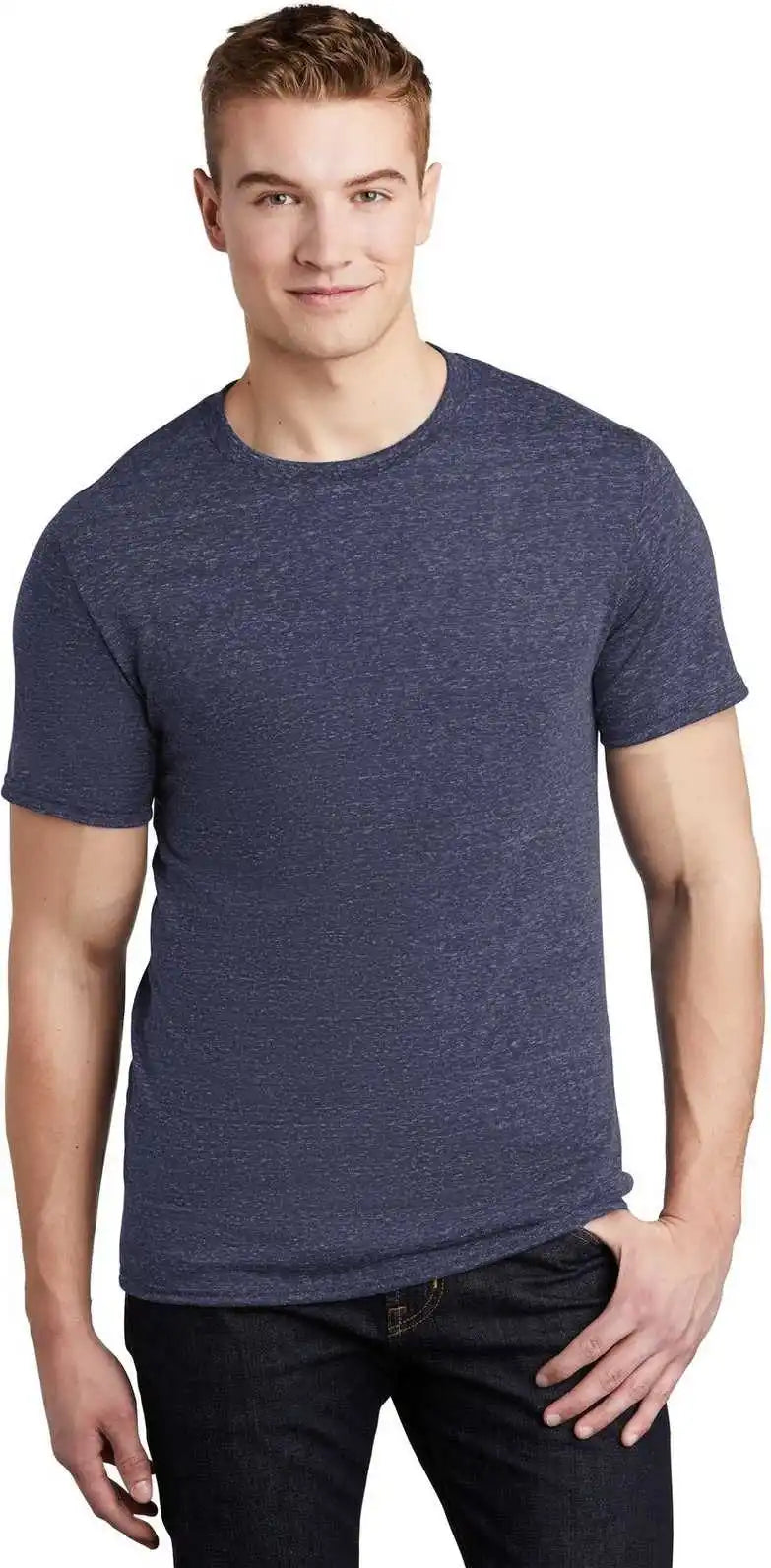 Jerzees 88m Snow Heather Jersey T-shirt - Navy