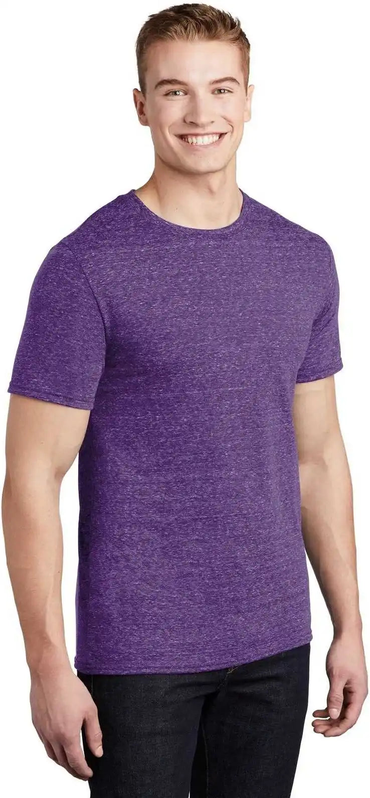 Jerzees 88m Snow Heather Jersey T-shirt - Purple