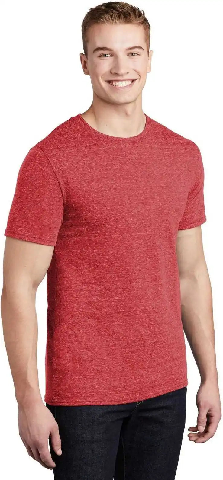 Jerzees 88m Snow Heather Jersey T-shirt - Red