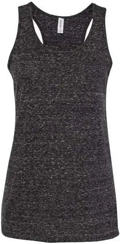 Jerzees 88wtkr Women’s Snow Heather Jersey Racerback Tank Top - Black Ink