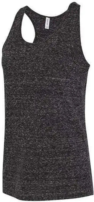 Jerzees 88wtkr Women’s Snow Heather Jersey Racerback Tank Top - Black Ink