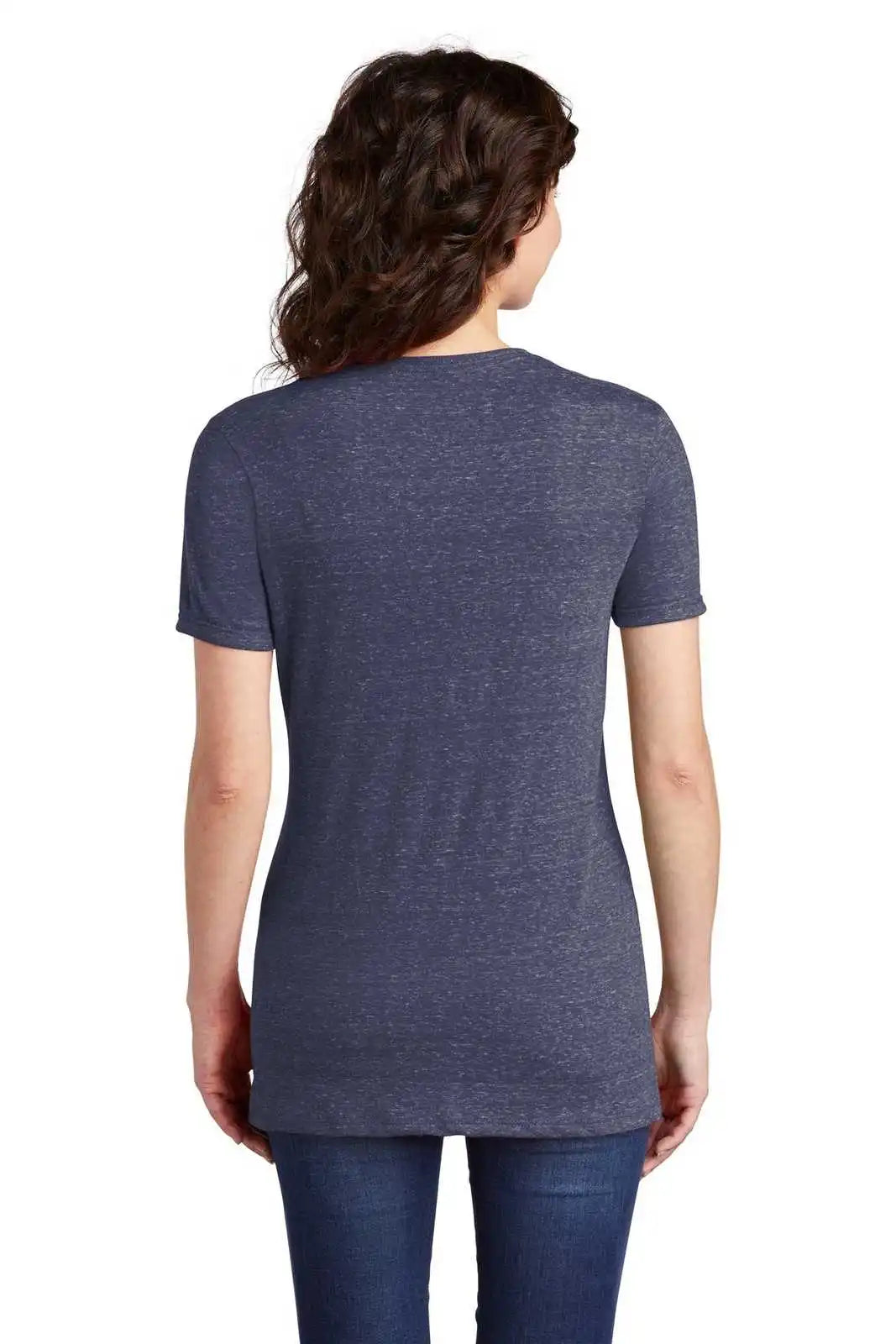 Jerzees 88wv Ladies Snow Heather Jersey V-neck T-shirt - Navy