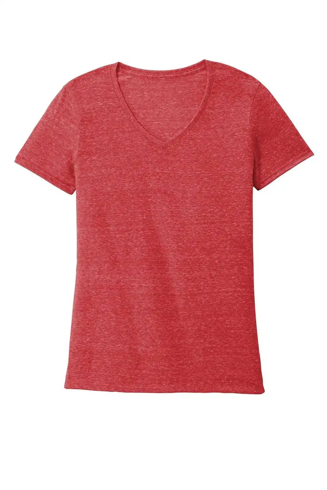 Jerzees 88wv Ladies Snow Heather Jersey V-neck T-shirt - Red