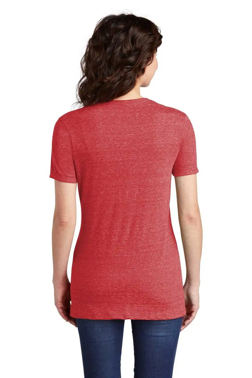 Jerzees 88wv Ladies Snow Heather Jersey V-neck T-shirt - Red