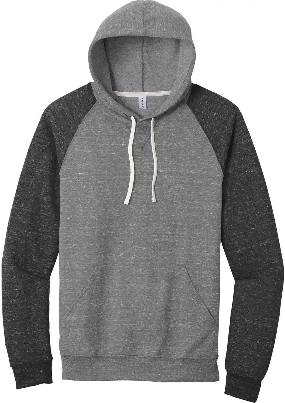 Jerzees 90m Snow Heather French Terry Raglan Hoodie Charcoal Black