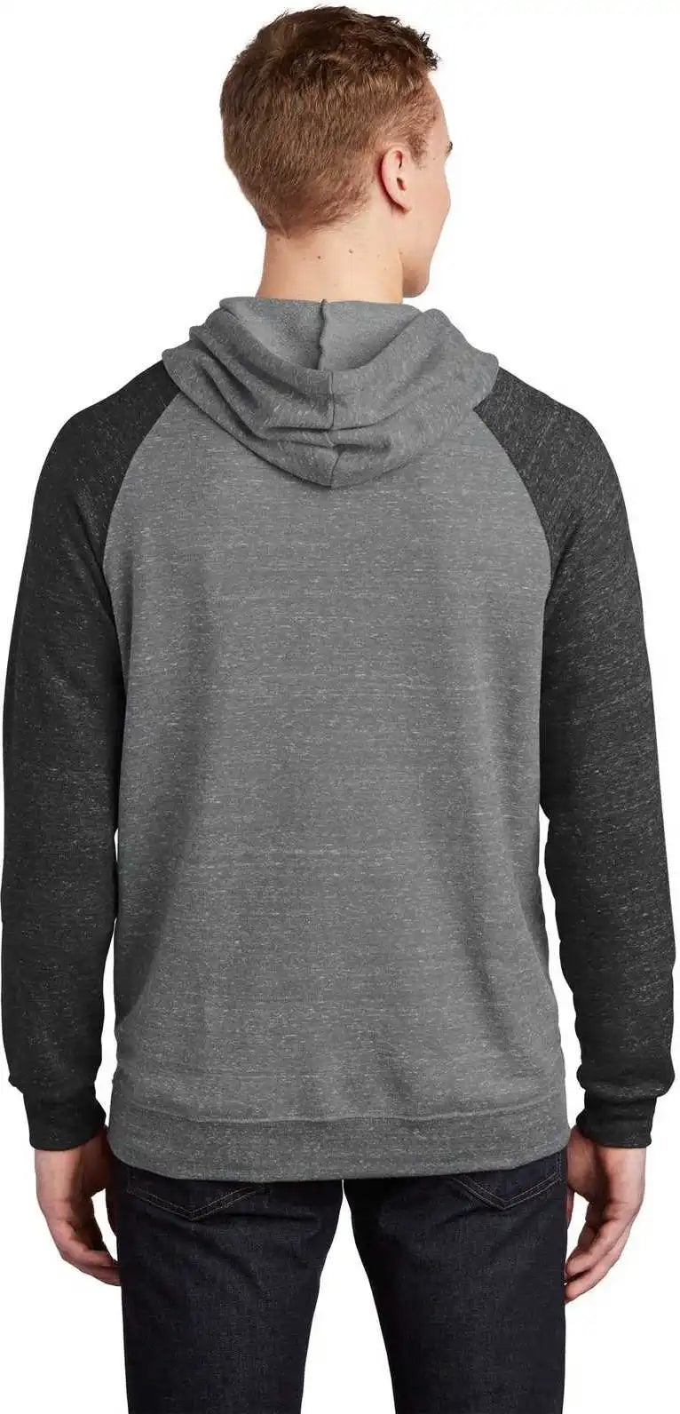 Jerzees 90m Snow Heather French Terry Raglan Hoodie Charcoal Black