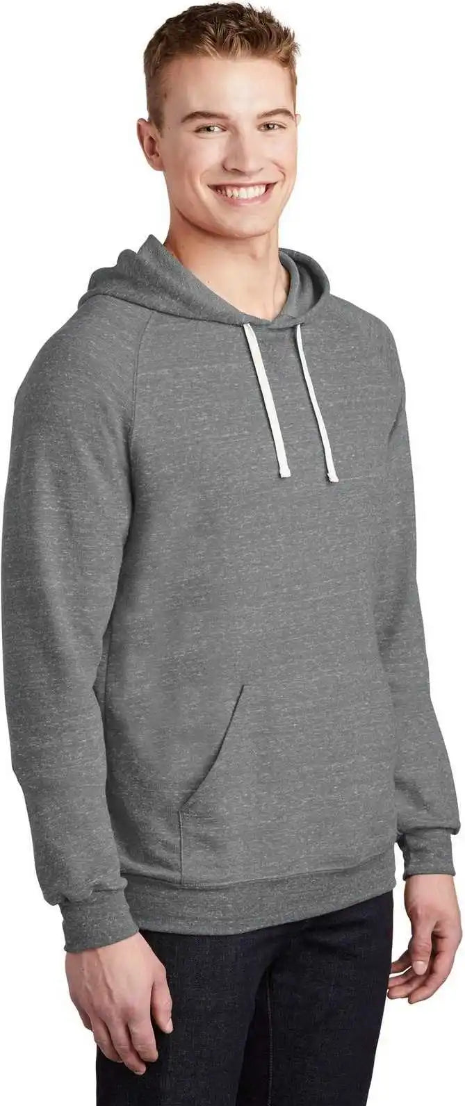 Jerzees 90m Snow Heather French Terry Raglan Hoodie Charcoal