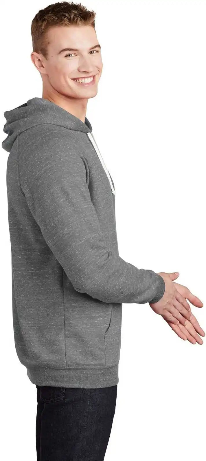 Jerzees 90m Snow Heather French Terry Raglan Hoodie Charcoal