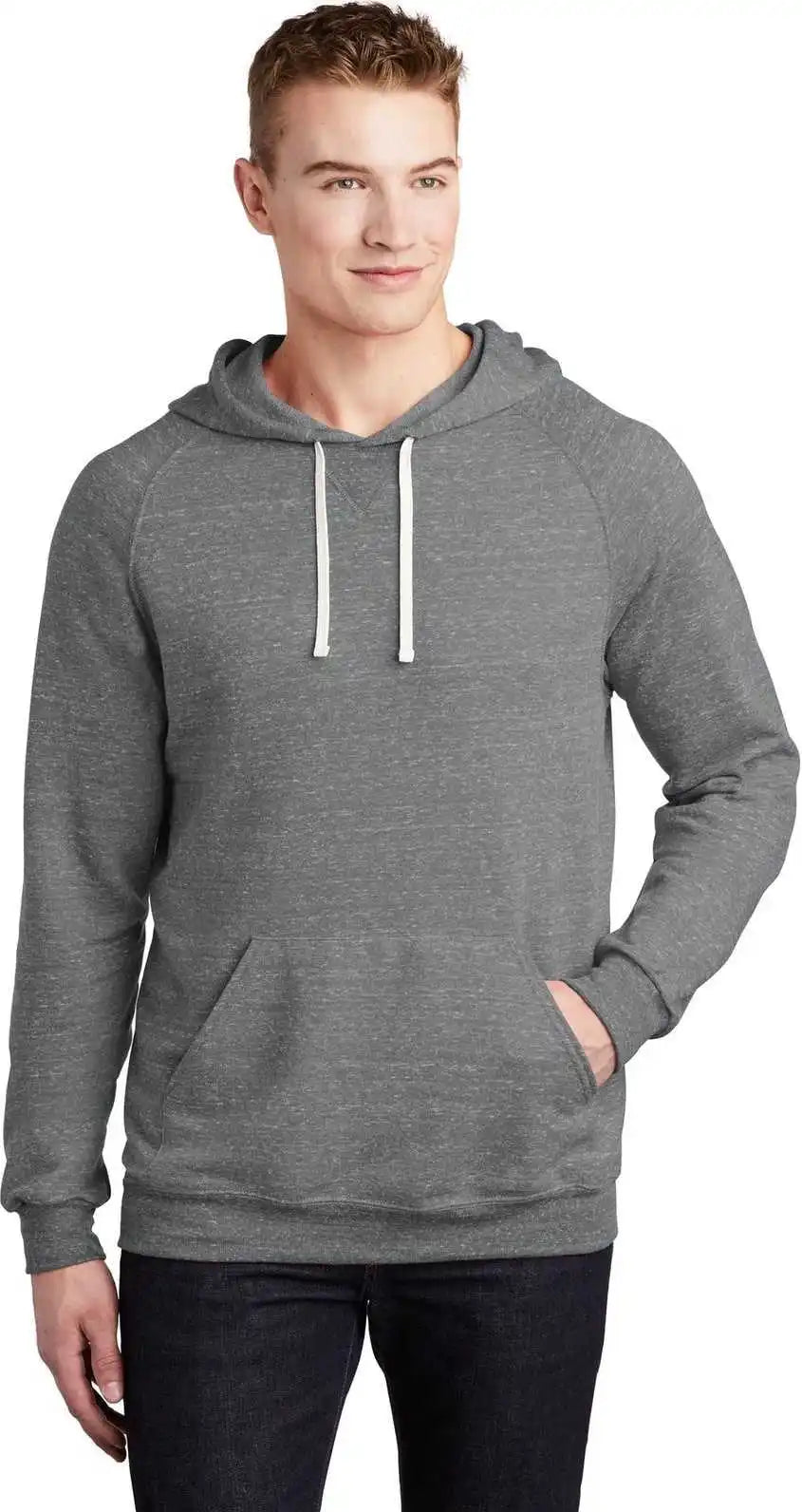 Jerzees 90m Snow Heather French Terry Raglan Hoodie - Charcoal