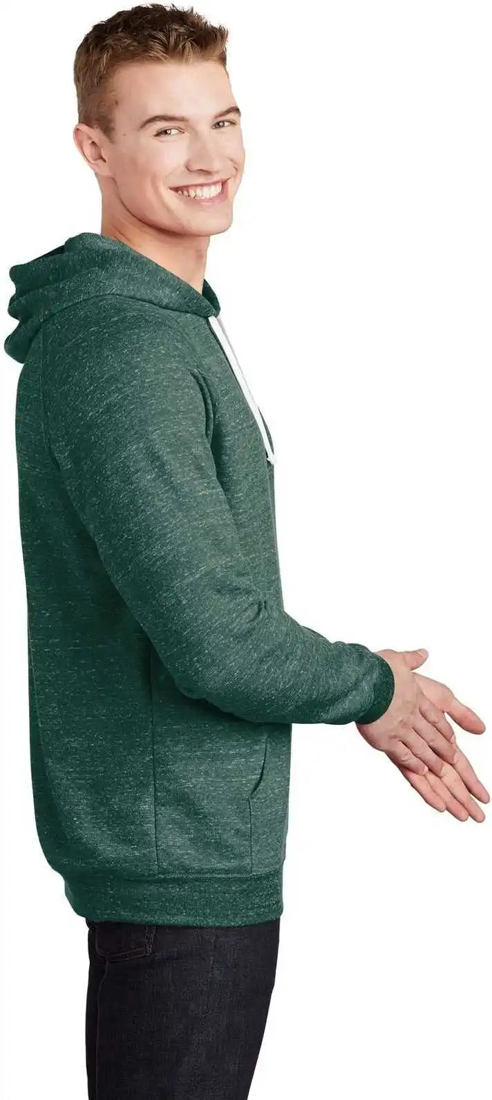 Jerzees 90m Snow Heather French Terry Raglan Hoodie - Forest Green