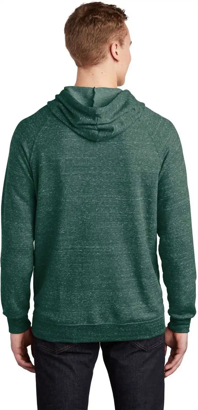 Jerzees 90m Snow Heather French Terry Raglan Hoodie - Forest Green