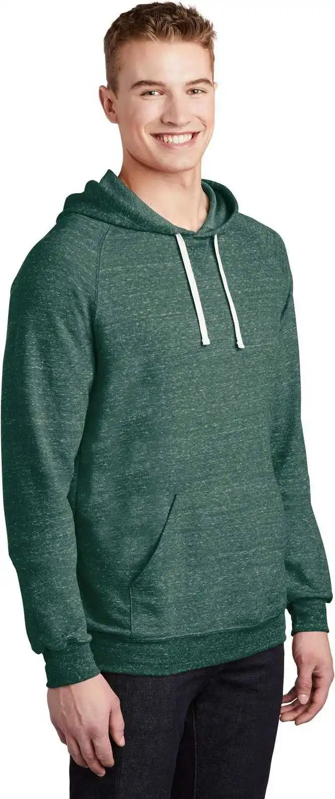 Jerzees 90m Snow Heather French Terry Raglan Hoodie - Forest Green