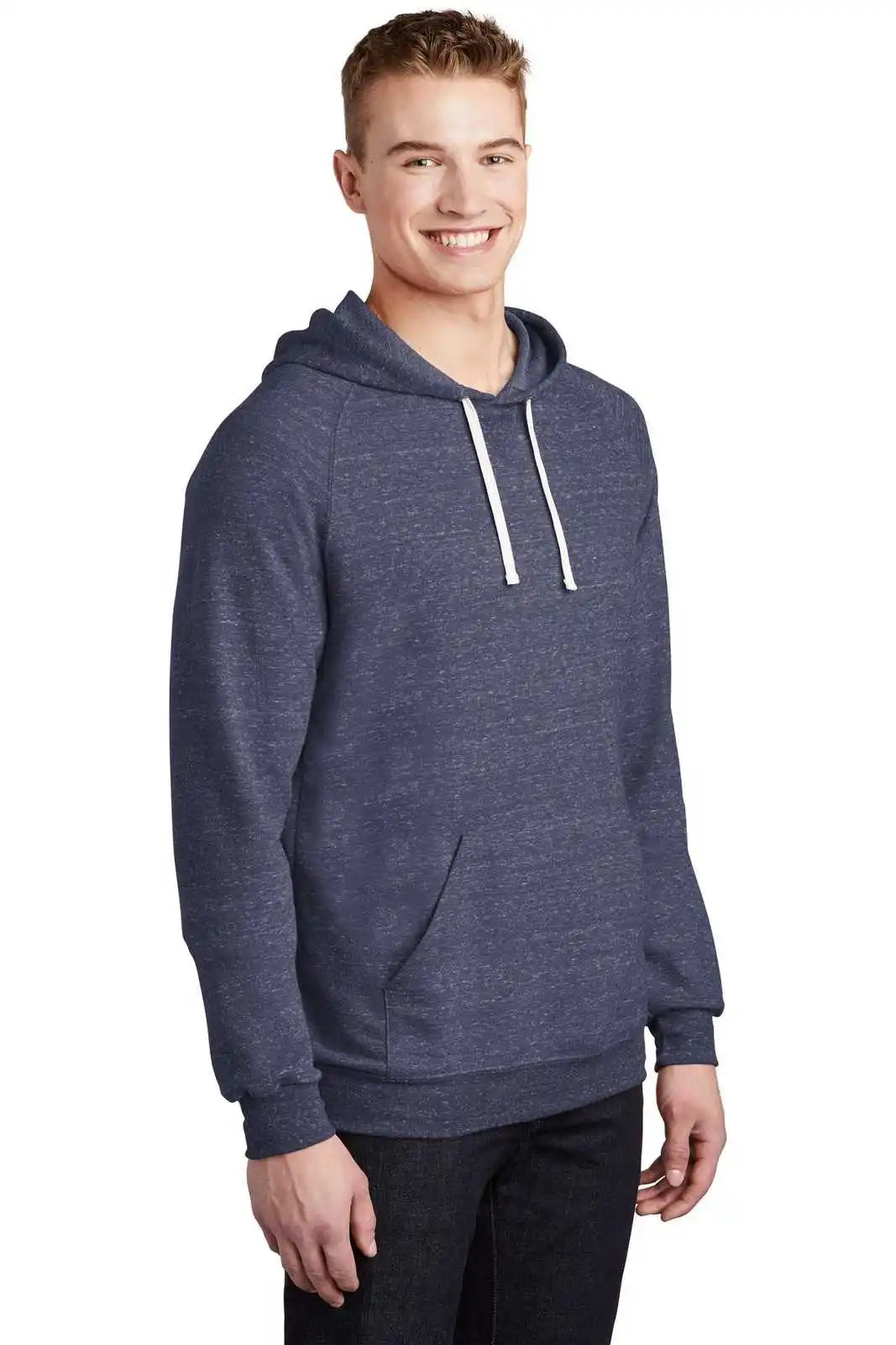 Jerzees 90m Snow Heather French Terry Raglan Hoodie - Navy