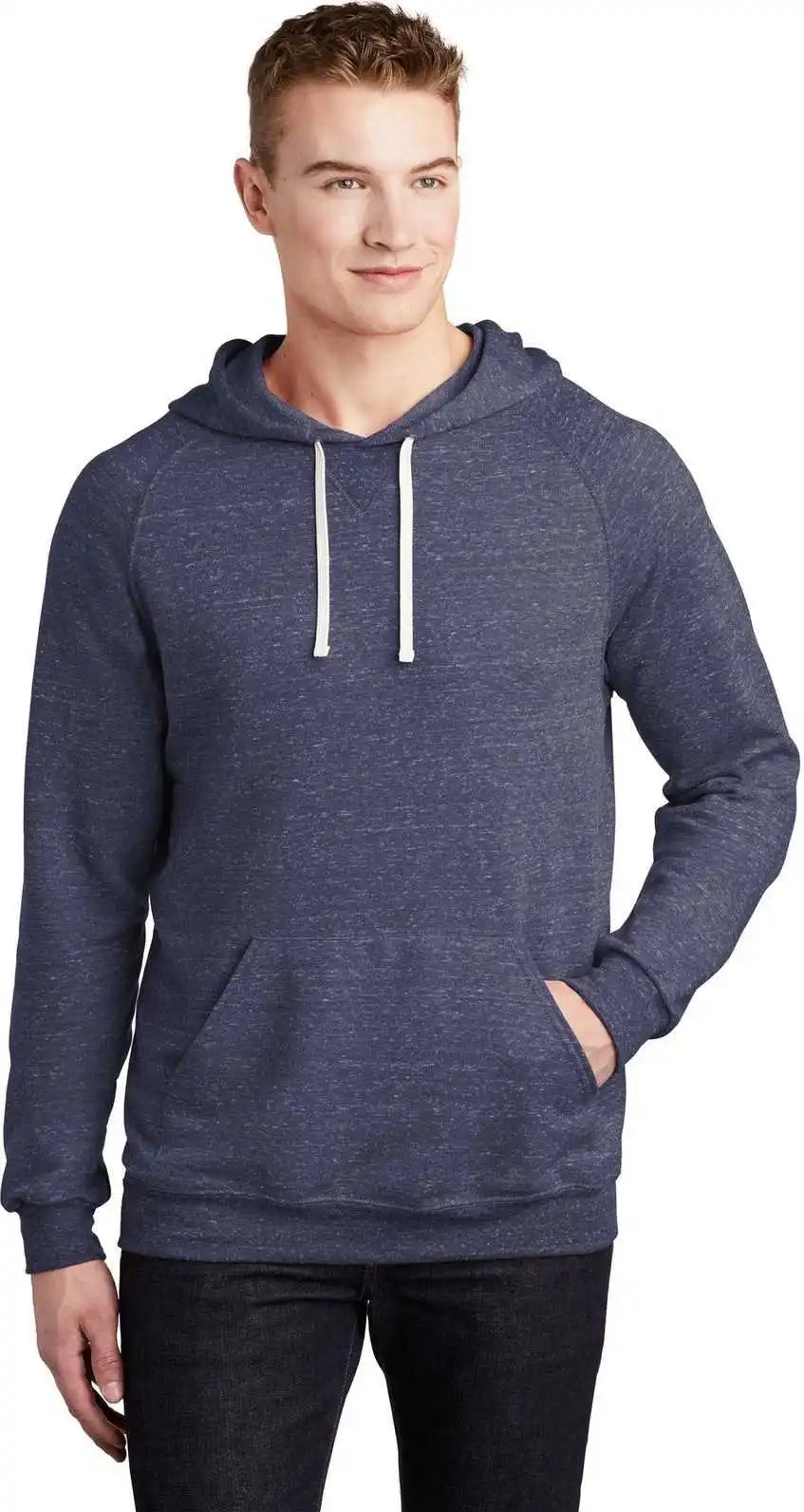 Jerzees 90m Snow Heather French Terry Raglan Hoodie - Navy