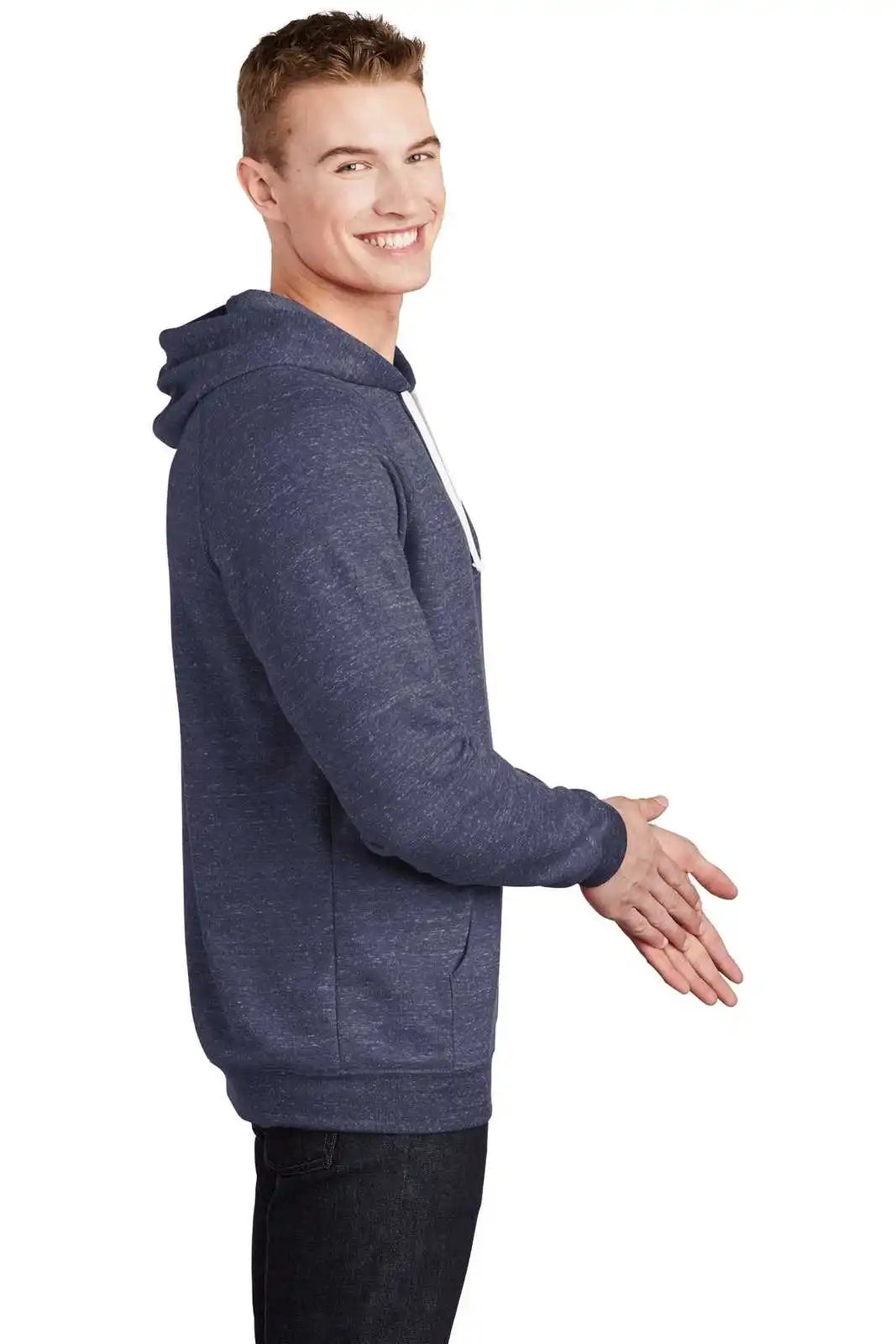 Jerzees 90m Snow Heather French Terry Raglan Hoodie - Navy