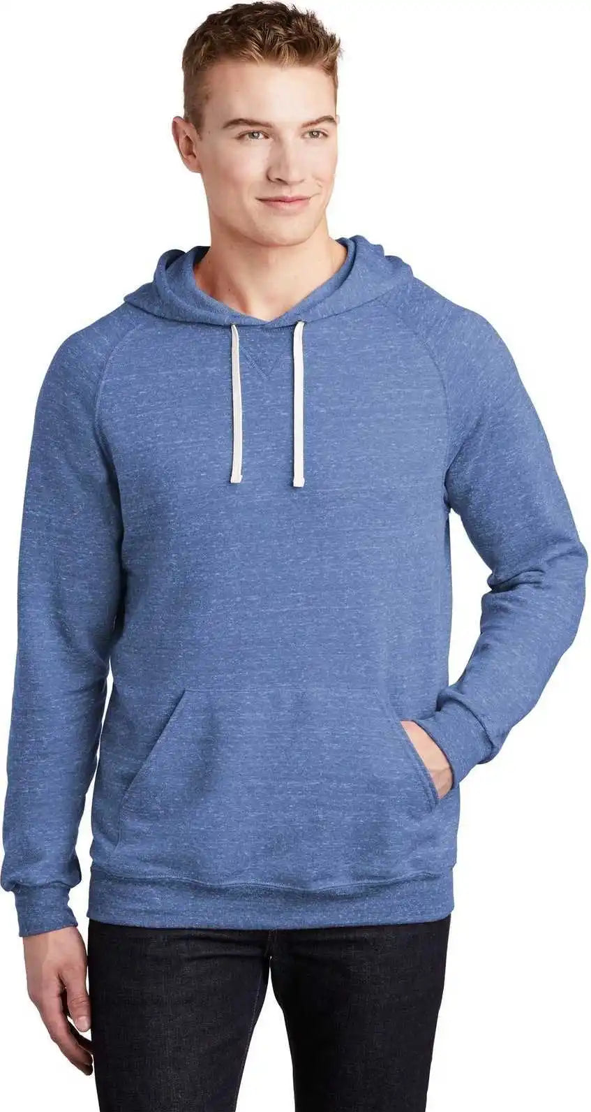Jerzees 90m Snow Heather French Terry Raglan Hoodie - Royal