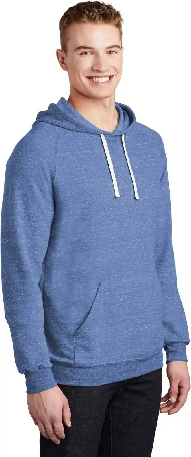 Jerzees 90m Snow Heather French Terry Raglan Hoodie - Royal