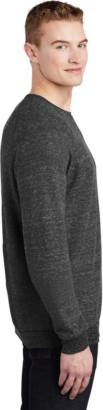 Jerzees 91m Snow Heather French Terry Raglan Crew - Black Ink