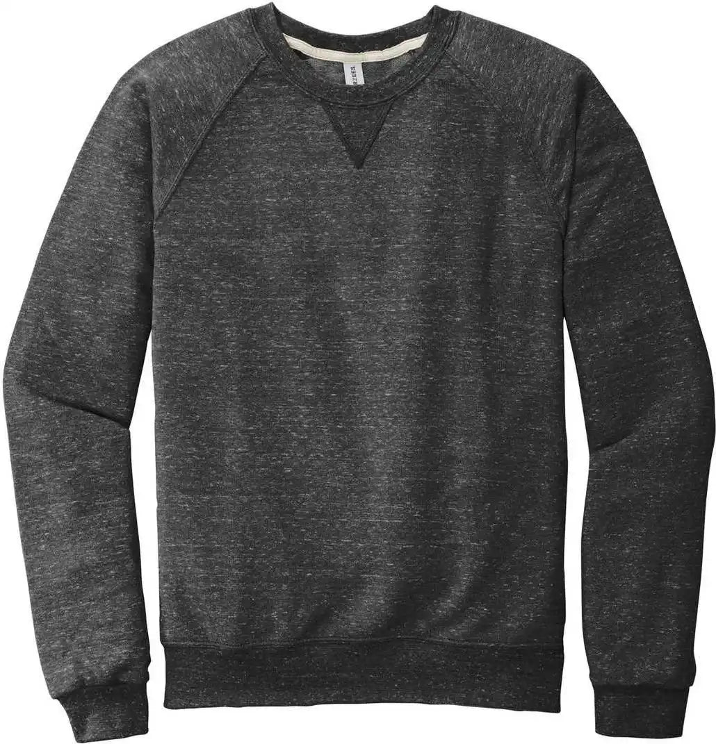 Jerzees 91m Snow Heather French Terry Raglan Crew - Black Ink