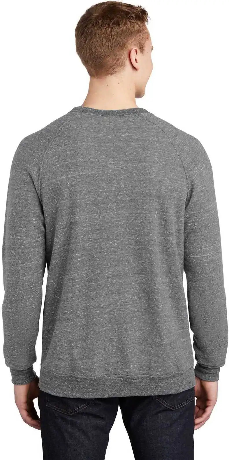 Jerzees 91m Snow Heather French Terry Raglan Crew - Charcoal