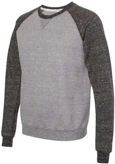 Jerzees 91mr Snow Heather French Terry Crewneck Sweatshirt - Charcoal Black Ink