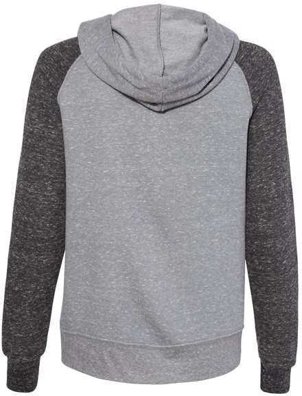 Jerzees 92wr Women’s Snow Heather French Terry Full-zip Hooded Sweatshirt - Charcoal Black Ink